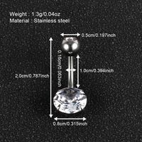 1 Piece Belly Rings IG Style Shiny Round Star Heart Shape 302 Stainless Steel Inlay Diamond Zircon Belly Rings main image 4