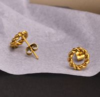 1 Pair Simple Style Classic Style Solid Color Plating 304 Stainless Steel Titanium Steel 18K Gold Plated Ear Studs main image 2