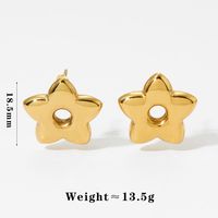 1 Pair Cute Pentagram Plating 316 Stainless Steel  16K Gold Plated White Gold Plated Gold Plated Ear Studs main image 5