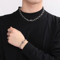304 Stainless Steel Simple Style Knot Bracelets Necklace main image 1