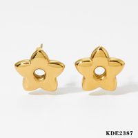 1 Pair Cute Pentagram Plating 316 Stainless Steel  16K Gold Plated White Gold Plated Gold Plated Ear Studs sku image 1
