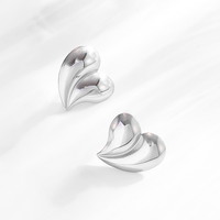 304 Stainless Steel 18K Gold Plated Modern Style Simple Style Classic Style Heart Shape Earrings Necklace sku image 1