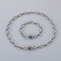 304 Stainless Steel Simple Style Knot Bracelets Necklace main image 8