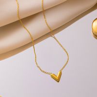 Titanium Steel Basic Simple Style Classic Style Plating V Shape Heart Shape Rings Earrings Necklace sku image 3