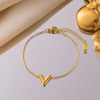 Titanium Steel Basic Simple Style Classic Style Plating V Shape Heart Shape Rings Earrings Necklace main image 3