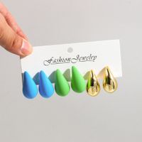 Wholesale Jewelry Ig Style Simple Style Water Droplets Arylic Spray Paint Ear Studs sku image 5