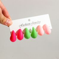 Wholesale Jewelry Ig Style Simple Style Water Droplets Arylic Spray Paint Ear Studs sku image 7
