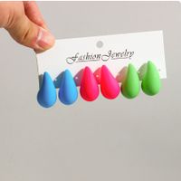 Wholesale Jewelry Ig Style Simple Style Water Droplets Arylic Spray Paint Ear Studs sku image 13