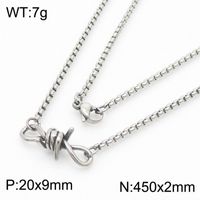 304 Stainless Steel Simple Style Knot Bracelets Necklace sku image 4