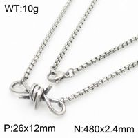 304 Stainless Steel Simple Style Knot Bracelets Necklace sku image 7