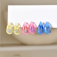 Wholesale Jewelry Ig Style Simple Style Water Droplets Arylic Spray Paint Ear Studs sku image 19
