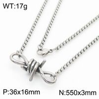 304 Stainless Steel Simple Style Knot Bracelets Necklace sku image 8