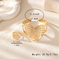 Hip-Hop Exaggerated Classic Style Heart Shape White Gold Plated Alloy Wholesale Jewelry Set main image 3