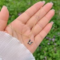 Wholesale Simple Style Classic Style Shiny Butterfly Copper Inlay 18K Gold Plated Zircon Pendant Necklace main image 6