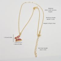 Wholesale Simple Style Classic Style Shiny Butterfly Copper Inlay 18K Gold Plated Zircon Pendant Necklace main image 2