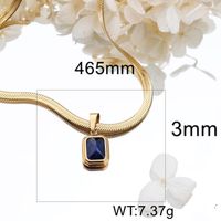 304 Stainless Steel Simple Style Inlay Solid Color Natural Stone Pendant Necklace main image 2