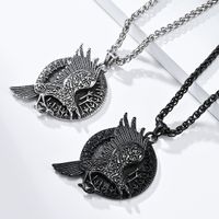 Hip-Hop Retro Crow 304 Stainless Steel 18K Gold Plated Unisex Pendant Necklace main image 1