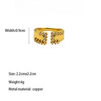Copper Brass Gold Plated Elegant Vintage Style Luxurious Inlay Heart Shape Zircon Open Rings sku image 3