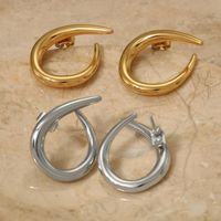 1 Pair Casual Solid Color Plating 316 Stainless Steel  16K Gold Plated White Gold Plated Gold Plated Ear Studs main image 2