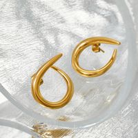 1 Pair Casual Solid Color Plating 316 Stainless Steel  16K Gold Plated White Gold Plated Gold Plated Ear Studs main image 4
