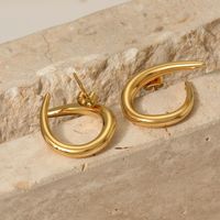1 Pair Casual Solid Color Plating 316 Stainless Steel  16K Gold Plated White Gold Plated Gold Plated Ear Studs main image 3