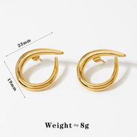 1 Pair Casual Solid Color Plating 316 Stainless Steel  16K Gold Plated White Gold Plated Gold Plated Ear Studs main image 5