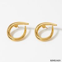 1 Pair Casual Solid Color Plating 316 Stainless Steel  16K Gold Plated White Gold Plated Gold Plated Ear Studs sku image 2