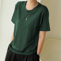 Women's T-shirt Short Sleeve T-Shirts Casual Solid Color main image 5
