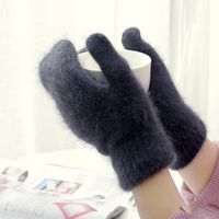 Korean Solid Color Rabbit Wool Gloves Wholesale Nihaojewelry main image 2