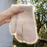 Korean Solid Color Rabbit Wool Gloves Wholesale Nihaojewelry main image 6