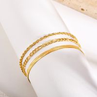 Simple Style Classic Style Solid Color 201 Stainless Steel Zircon 18K Gold Plated Men's Bracelets main image 8