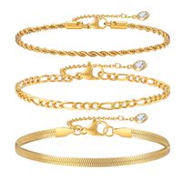 Simple Style Classic Style Solid Color 201 Stainless Steel Zircon 18K Gold Plated Men's Bracelets main image 9