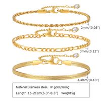 Simple Style Classic Style Solid Color 201 Stainless Steel Zircon 18K Gold Plated Men's Bracelets sku image 2