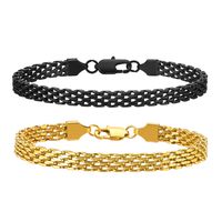 Simple Style Commute Mesh 201 Stainless Steel Plating Braid 18K Gold Plated Men's Bracelets main image 1