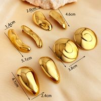 1 Pair Elegant Luxurious Simple Style Geometric Plating 304 Stainless Steel 18K Gold Plated Ear Studs main image 2