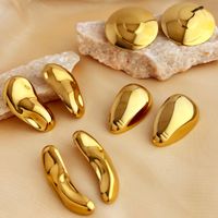 1 Pair Elegant Luxurious Simple Style Geometric Plating 304 Stainless Steel 18K Gold Plated Ear Studs main image 1