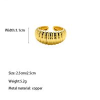 Copper Gold Plated Classical Retro Luxurious Plating Solid Color Zircon Open Rings sku image 1