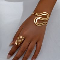 Glam Romantic Commute Solid Color 14K Gold Plated White Gold Plated Alloy Wholesale Rings Bracelets Jewelry Set main image 11