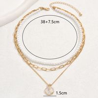 Casual Formal Solid Color Iron Beaded Women's Three Layer Necklace main image 3