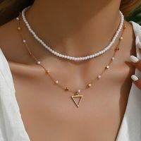 Luxurious Classic Style Round Iron Plating 18K Gold Plated Women's Double Layer Necklaces main image 1