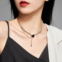 Vintage Style Cool Style Bow Knot Alloy Copper Inlay Zircon Women's Necklace sku image 2