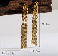 1 Pair Basic Modern Style Classic Style Tassel Chain Plating Inlay 304 Stainless Steel Artificial Pearls 18K Gold Plated Drop Earrings main image 2