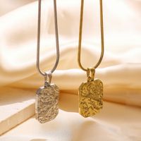 304 Stainless Steel 18K Gold Plated Vintage Style Simple Style Plating Irregular Pendant Necklace main image 1