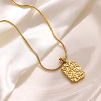 304 Stainless Steel 18K Gold Plated Vintage Style Simple Style Plating Irregular Pendant Necklace main image 3