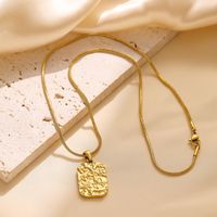 304 Stainless Steel 18K Gold Plated Vintage Style Simple Style Plating Irregular Pendant Necklace main image 4