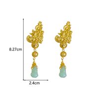 1 Pair Vintage Style Luxurious Flower Patchwork Alloy Drop Earrings main image 3