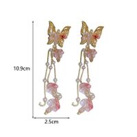 1 Pair Sweet Flower Butterfly Inlay Alloy Crystal Drop Earrings main image 3