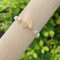 Wholesale Jewelry Sweet Simple Style Classic Style Bow Knot Artificial Pearl Copper Artificial Pearls Copper Zircon 18K Gold Plated Plating Inlay Bracelets sku image 2