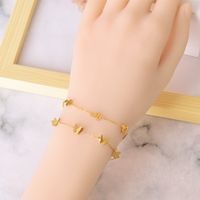 Simple Style Classic Style Flower Titanium Steel Gold Plated Bracelets In Bulk main image 2