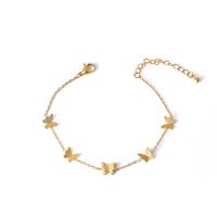 Simple Style Classic Style Flower Titanium Steel Gold Plated Bracelets In Bulk main image 5